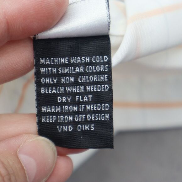 Rocawear Shirt Mens L White Orange Striped Large Spellout Short Sleeve Button Up - Picture 15 of 16